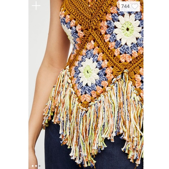 Free People Summer Love Halter Crochet Top XS/S - Picture 4 of 6